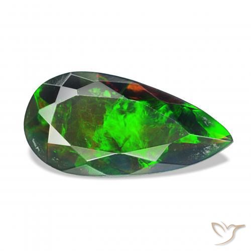 2.04캐럿 천연 다색 블랙 오팔, 배 모양, 불투명체