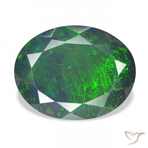 5.15ct 다색 블랙 오팔, 타원형, 불투명체