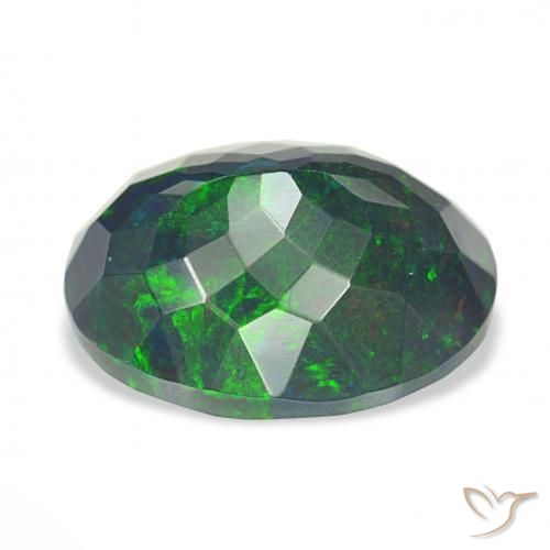 5.15캐럿 천연 다색 블랙 오팔, 타원형, 불투명체