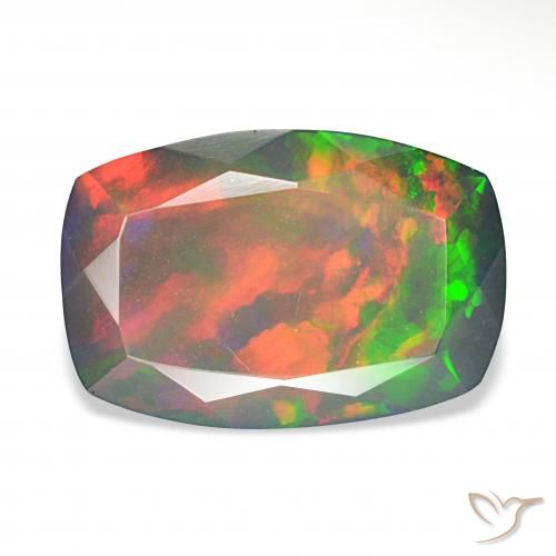 5.06ct 다색 블랙 오팔, 방석, 불투명체