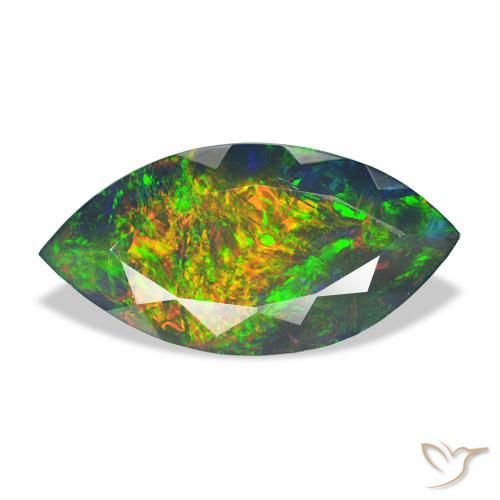 3.37ct 다색 블랙 오팔, 보석, 불투명체