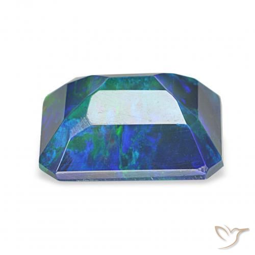 1.81캐럿 천연 다색 블랙 오팔, 옥타곤 / 에메랄드 컷, 불투명체