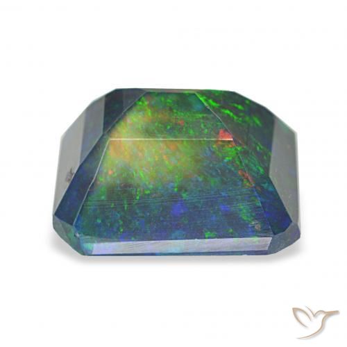 2.23캐럿 천연 다색 블랙 오팔, 옥타곤 / 에메랄드 컷, 불투명체