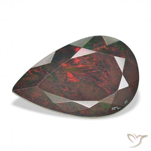 3.10ct 다색 블랙 오팔, 배 모양, 불투명체