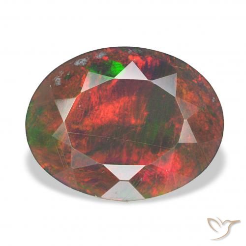 2.66ct 다색 블랙 오팔, 타원형, 불투명체