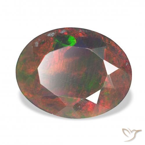 2.66캐럿 천연 다색 블랙 오팔, 타원형, 불투명체