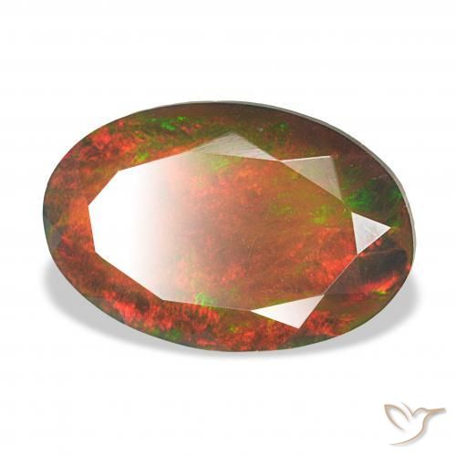 4.04캐럿 천연 다색 블랙 오팔, 타원형, 불투명체