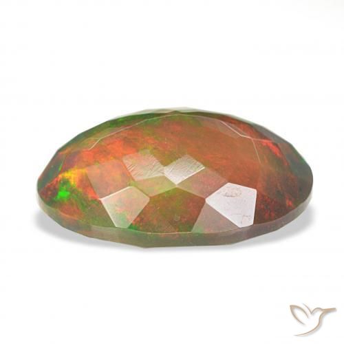 4.04캐럿 천연 다색 블랙 오팔, 타원형, 불투명체