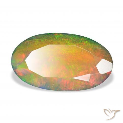 2.66캐럿 천연 다색 블랙 오팔, 타원형, 불투명체