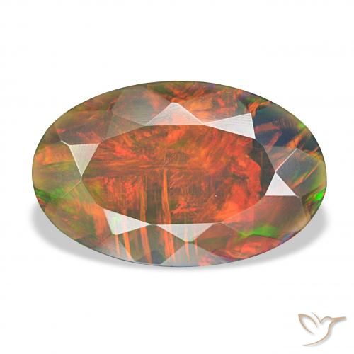 2.75ct 다색 블랙 오팔, 타원형, 불투명체