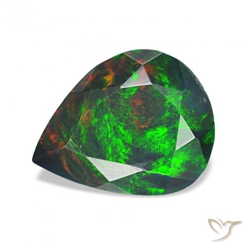1.13ct 다색 블랙 오팔, 배 모양, 불투명체