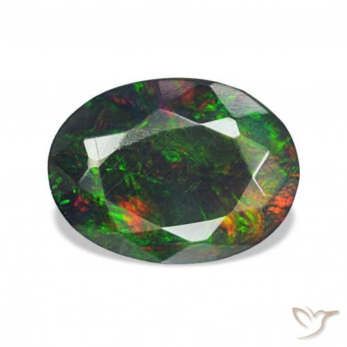 1.60ct 다색 블랙 오팔, 타원형, 불투명체