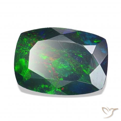 0.96캐럿 천연 다색 블랙 오팔, 방석, 불투명체