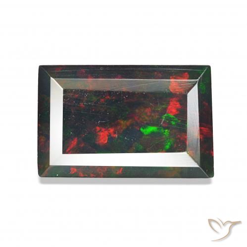 1.30캐럿 천연 다색 블랙 오팔, 바게트, 불투명체