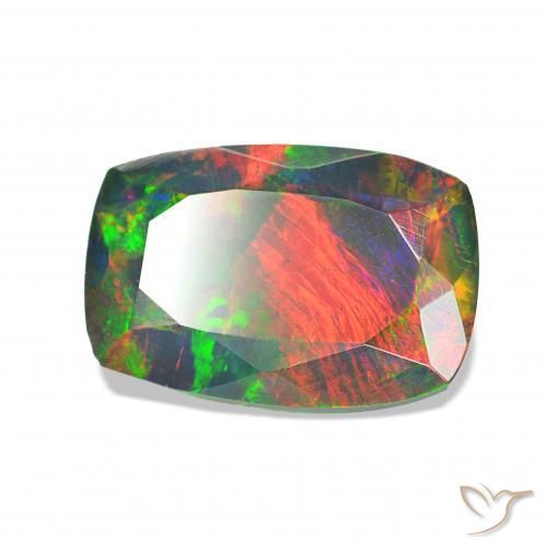 1.20캐럿 천연 다색 블랙 오팔, 방석, 불투명체