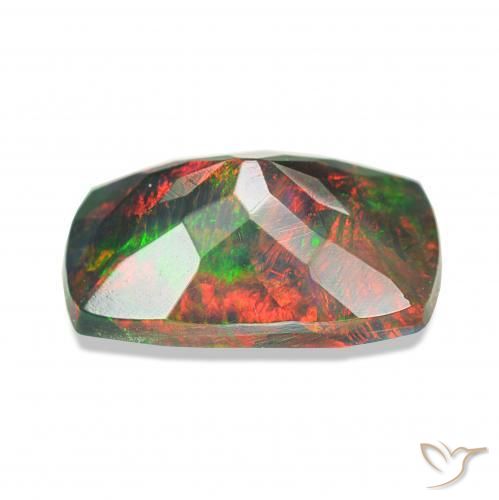 1.20캐럿 천연 다색 블랙 오팔, 방석, 불투명체