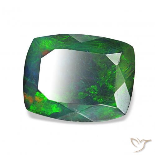 1.46캐럿 천연 다색 블랙 오팔, 방석, 불투명체