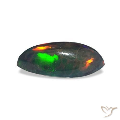 0.64캐럿 천연 멀티컬러 블랙 오팔, 마퀴즈, 9.9×4.8 mm, 투명한