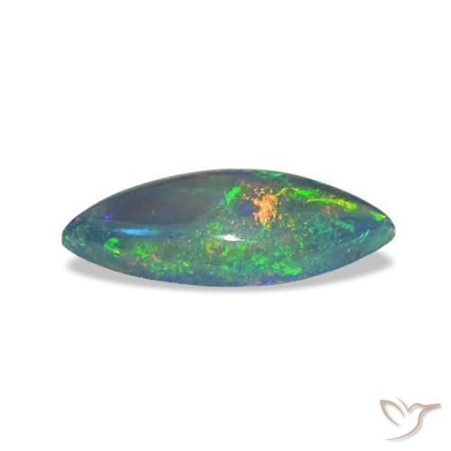 0.56캐럿 천연 멀티컬러 블랙 오팔, 마퀴즈, 9.8×5 mm, 투명한