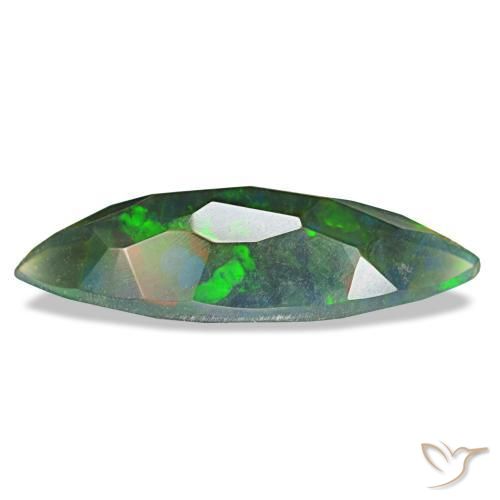 2.17캐럿 천연 멀티컬러 블랙 오팔, 마퀴즈, 18.3×6.3 mm, 투명한