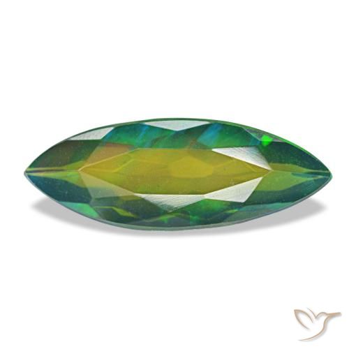 1.50ct 멀티컬러 블랙 오팔, 마퀴즈, 투명한