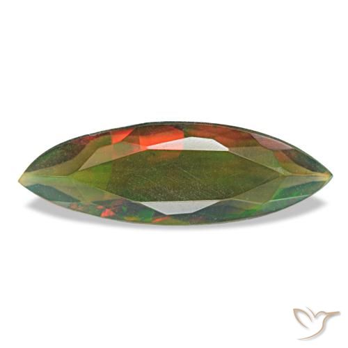 1.16캐럿 천연 멀티컬러 블랙 오팔, 마퀴즈, 15.9×5.3 mm, 투명한