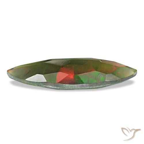 1.16캐럿 천연 멀티컬러 블랙 오팔, 마퀴즈, 15.9×5.3 mm, 투명한