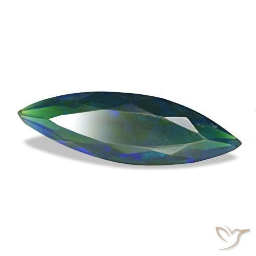 1.81캐럿 천연 멀티컬러 블랙 오팔, 마퀴즈, 18.8×5.9 mm, 투명한