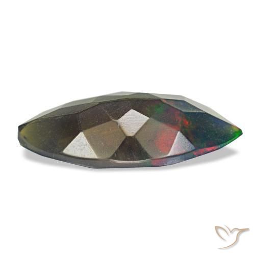 1.29캐럿 천연 멀티컬러 블랙 오팔, 마퀴즈, 14.2×6.9 mm, 투명한