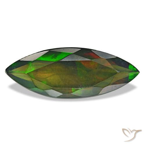 2.60ct 멀티컬러 블랙 오팔, 마퀴즈, 투명한