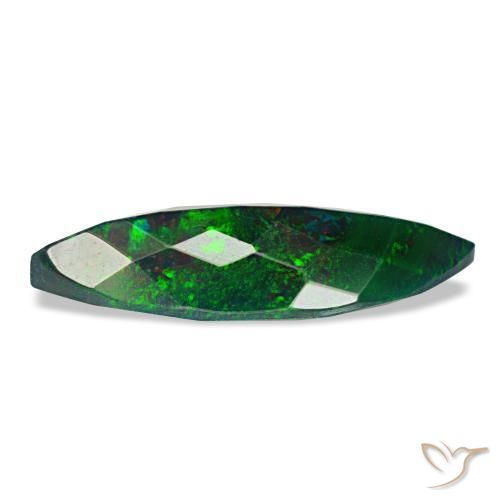 1.40캐럿 천연 멀티컬러 블랙 오팔, 마퀴즈, 15.6×6.2 mm, 불투명체