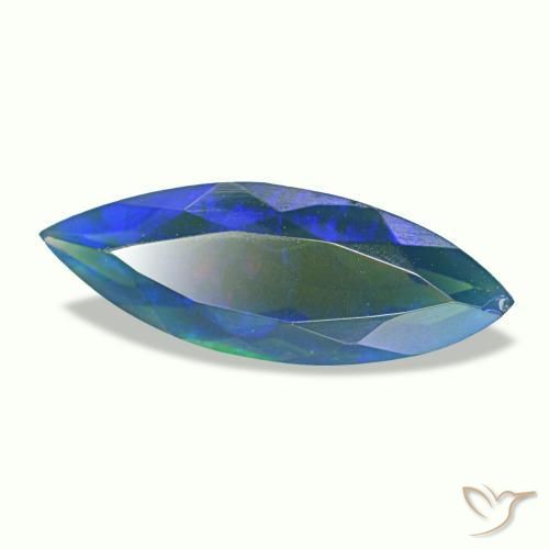 1.12캐럿 천연 멀티컬러 블랙 오팔, 마퀴즈, 14.2×5.1 mm, 투명한