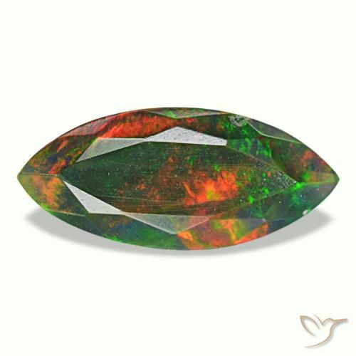 1.49ct 멀티컬러 블랙 오팔, 마퀴즈, 불투명체
