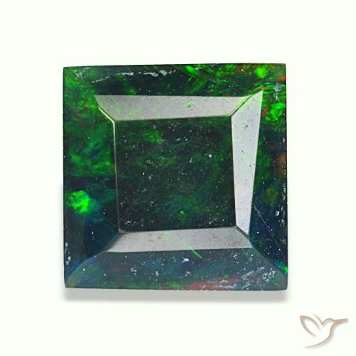 1.57ct 멀티컬러 블랙 오팔, 스퀘어, 불투명체