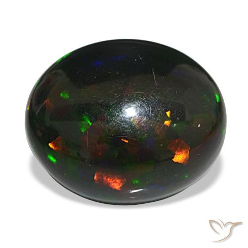 14.55ct 멀티컬러 블랙 오팔, 오벌, 불투명체