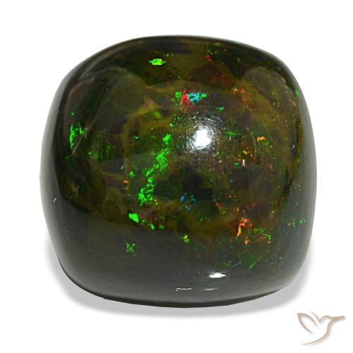 20.02ct 멀티컬러 블랙 오팔, 쿠션, 불투명체