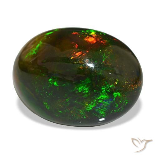 13.97캐럿 천연 멀티컬러 블랙 오팔, 타원형 컷, 20.8×15.4 mm, 불투명체