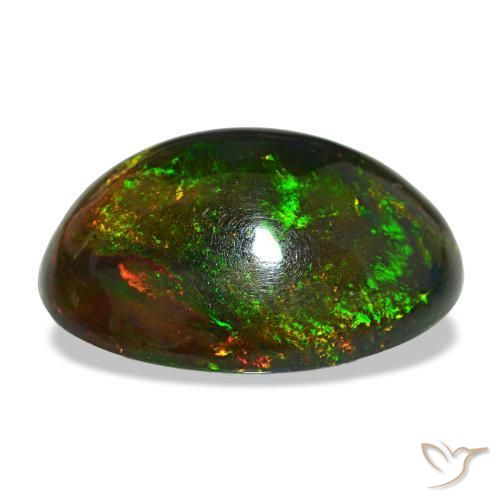 13.97캐럿 천연 멀티컬러 블랙 오팔, 타원형 컷, 20.8×15.4 mm, 불투명체