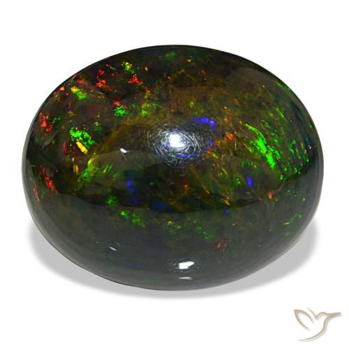 21.50ct 멀티컬러 블랙 오팔, 오벌, 불투명체