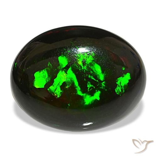 16.22캐럿 천연 멀티컬러 블랙 오팔, 타원형 컷, 21.4×16.8 mm, 불투명체