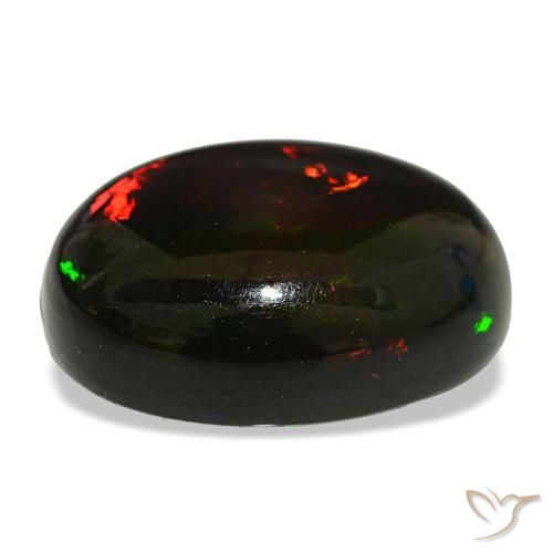 16.22캐럿 천연 멀티컬러 블랙 오팔, 타원형 컷, 21.4×16.8 mm, 불투명체