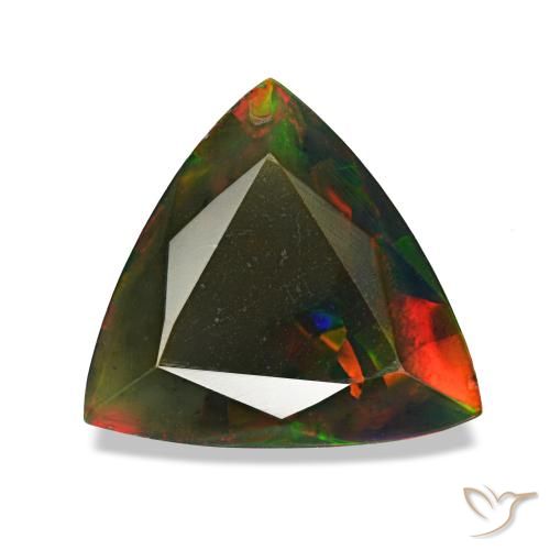 1.40ct 멀티컬러 블랙 오팔, 트릴리언, 불투명체