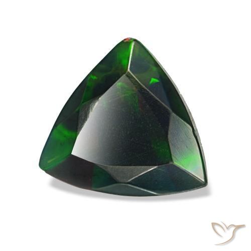 1.07캐럿 천연 멀티컬러 블랙 오팔, 트릴리언, 8.9×8.2 mm, 불투명체