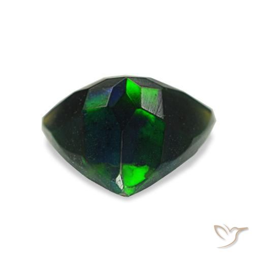1.07캐럿 천연 멀티컬러 블랙 오팔, 트릴리언, 8.9×8.2 mm, 불투명체