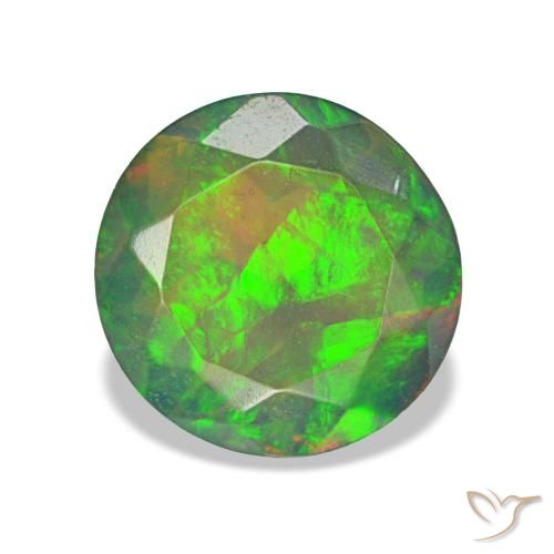 1.18ct 멀티컬러 블랙 오팔, 라운드, 투명한