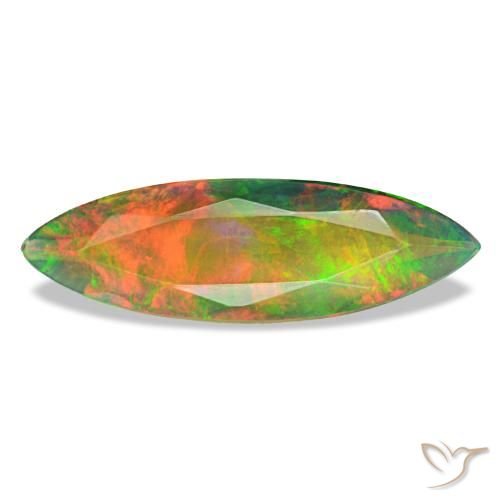 1.79ct 멀티컬러 블랙 오팔, 마퀴즈, 투명한