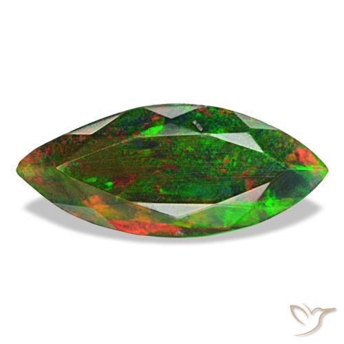 2.22ct 멀티컬러 블랙 오팔, 마퀴즈, 불투명체