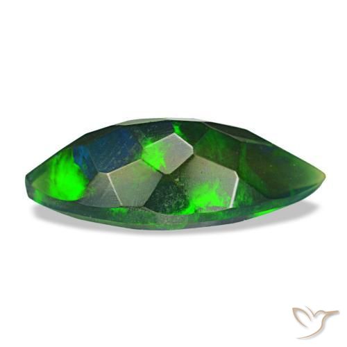1.86캐럿 천연 멀티컬러 블랙 오팔, 마퀴즈, 15.1×6.8 mm, 불투명체