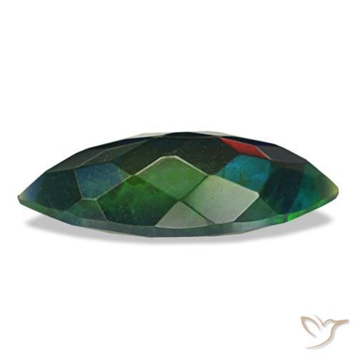 1.77캐럿 천연 멀티컬러 블랙 오팔, 마퀴즈, 15.2×6.5 mm, 투명한