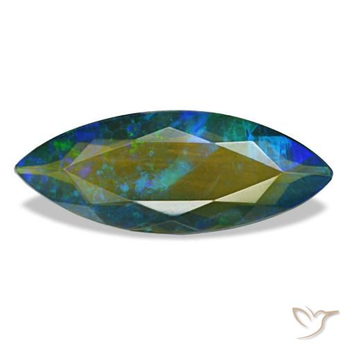 2.86ct 멀티컬러 블랙 오팔, 마퀴즈, 투명한